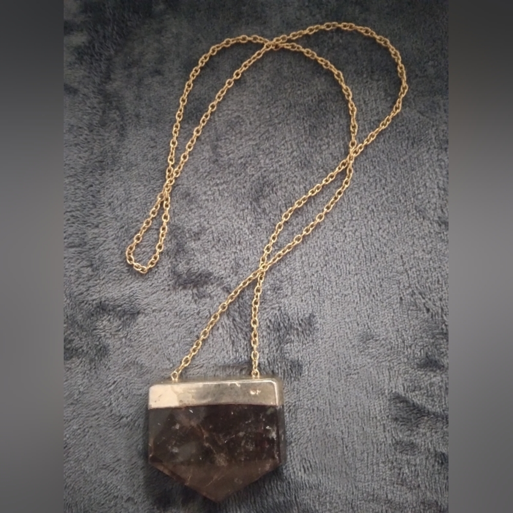 XXL smokey quartz pendant necklace.